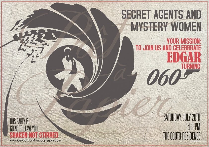 James Bond Party Invitations James Bond Party Invitation
