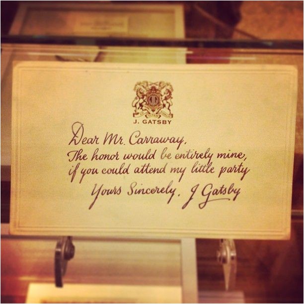 Jay Gatsby Party Invitation Possible Party Invite Template This Artifact From the