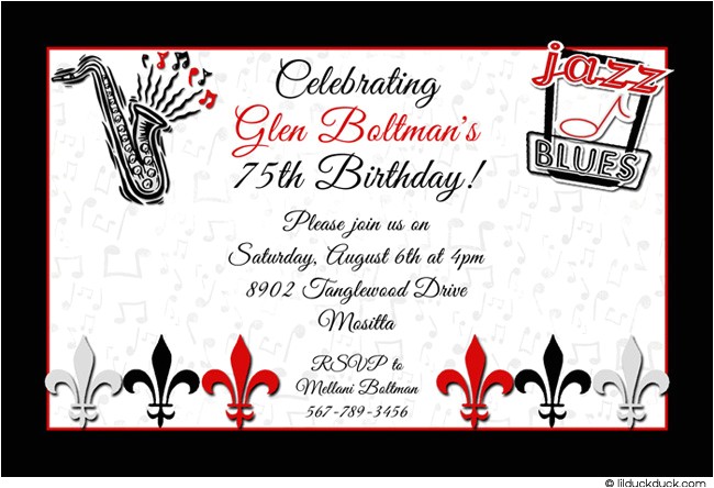 Jazz Party Invitations Black and White Birthday Party Invitation Ideas New