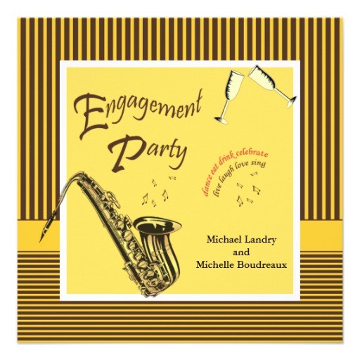 Jazz Party Invitations Personalized Saxophone Invitations Custominvitations4u Com