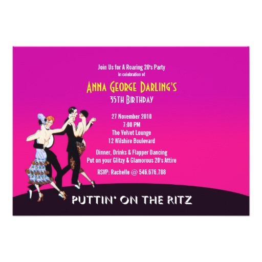 Jazz Party Invitations Roaring 20 39 S Jazz Party theme Invitation Zazzle