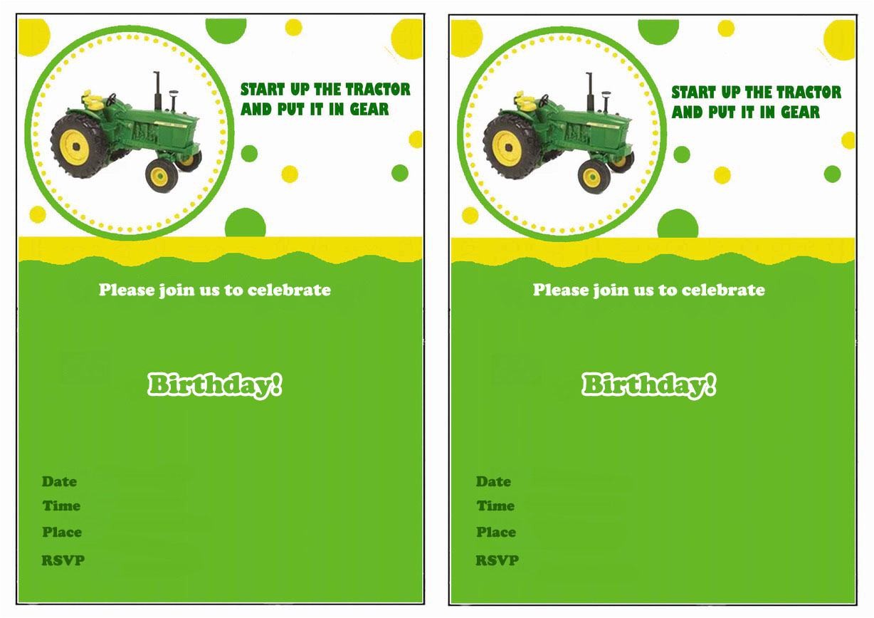 John Deere Tractor Birthday Party Invitations Baptism Invitation John Deere Invitations Superb