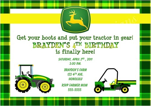 John Deere Tractor Birthday Party Invitations Birthday Invitations John Deere Farm Birthday
