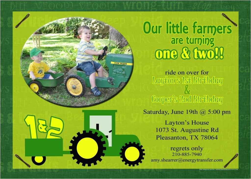 John Deere Tractor Birthday Party Invitations John Deere Birthday Invitations Ideas Bagvania Free