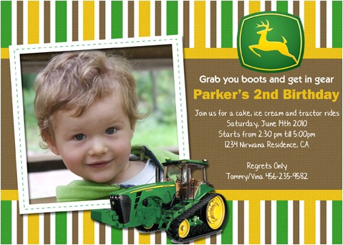 John Deere Tractor Birthday Party Invitations John Deere Tractor Custom Birthday Invitation Flickr