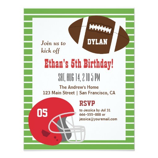 Kids Football Party Invitations American Football Kids Birthday Party Invitations Zazzle