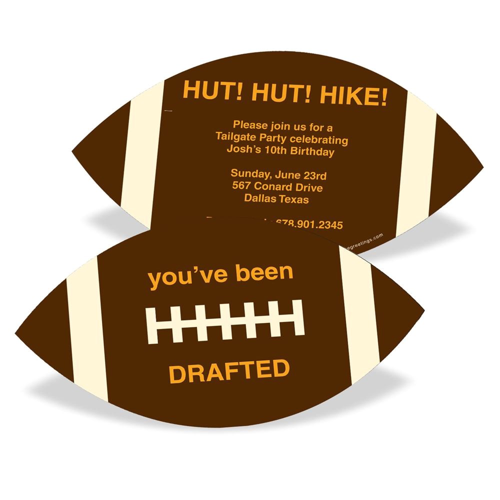 Kids Football Party Invitations Football Draft Pick Kids Birthday Invitations Pear Tree