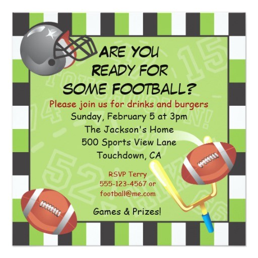 Kids Football Party Invitations Football Party Invitation for Adults or Kids Zazzle