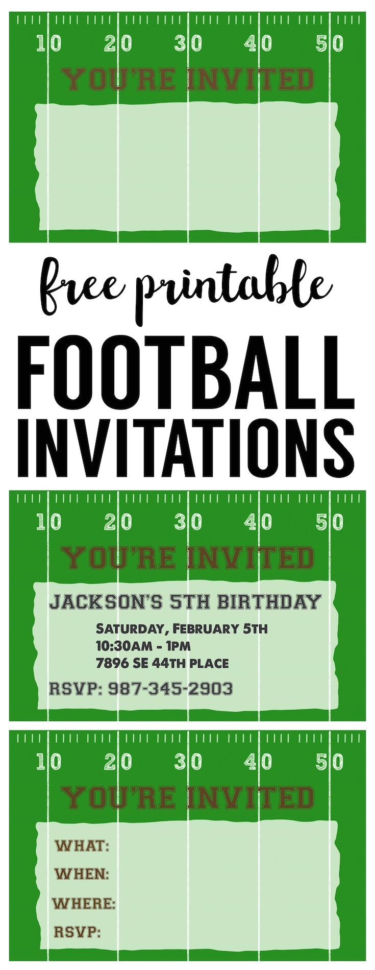 Kids Football Party Invitations Football Party Invitation Template Free Printable