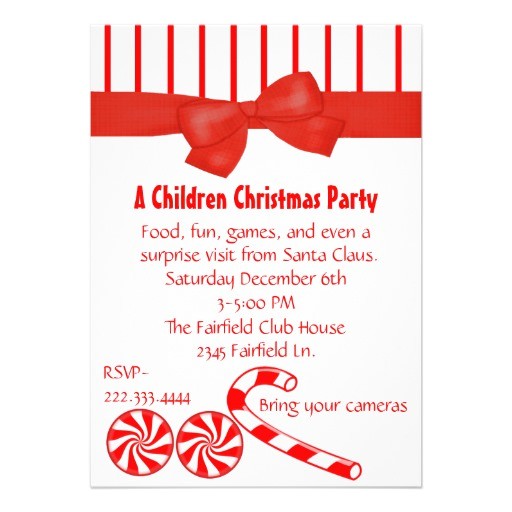 Kids Holiday Party Invitation Kid 39 S Christmas Party Invitation Zazzle