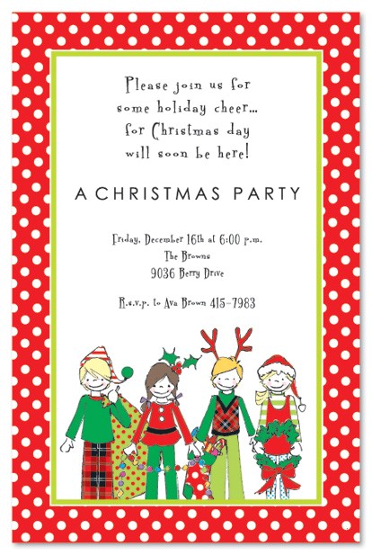 Kids Holiday Party Invitation Kids Christmas Party Invitations Cimvitation