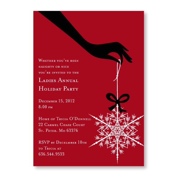Ladies Christmas Party Invitations Ladies Holiday Cocktail Party Invitation Snowflake