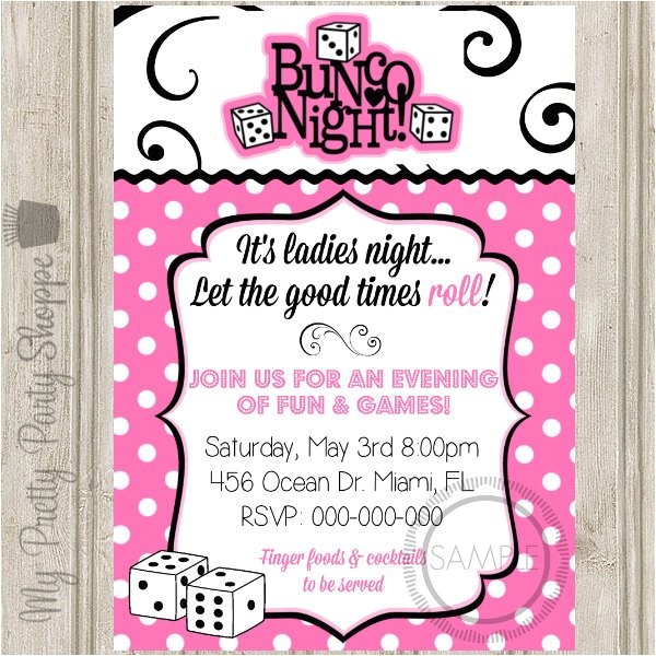 Ladies Only Party Invitation Wording Bunco Night Ladies Night Party Invitation