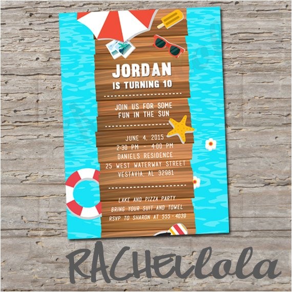 Lake Party Invitation Templates Free Lake or Beach Birthday Invitation Printable Diy Lake Party Invitation Templates Free Lake or Beach Birthday Invitation Printable Diy