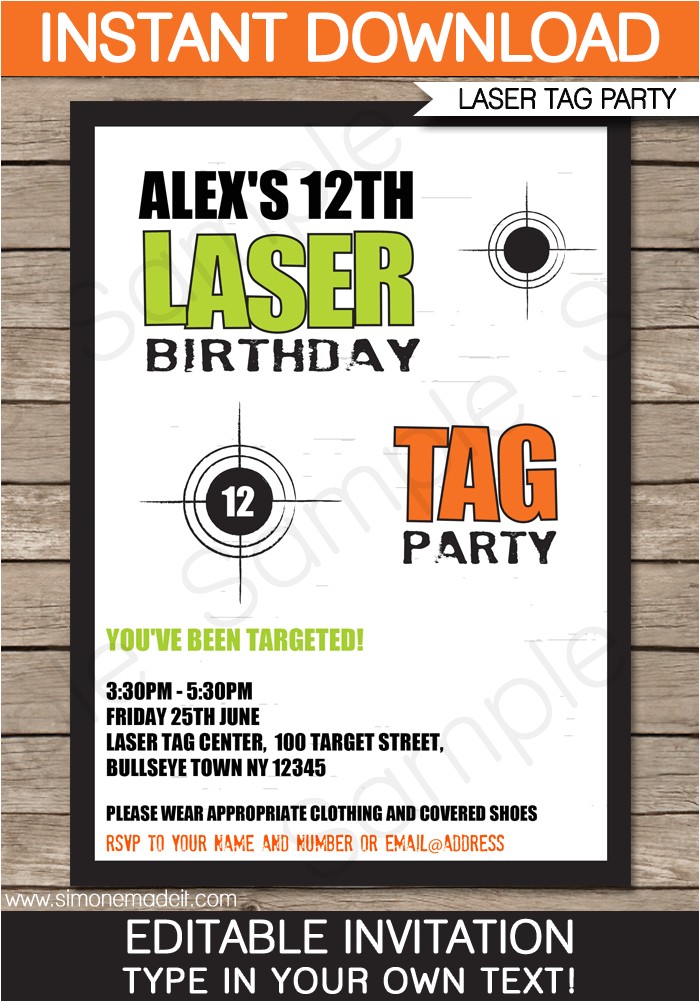 Laser Tag Party Invitations Free Free Printable Laser Tag Birthday Party Invitations