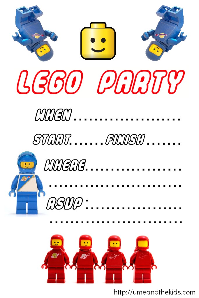 Lego Party Invitations Free Online Free Printable Lego Birthday Party Invitations U Me and
