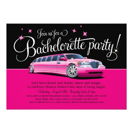 Limo Birthday Party Invitations Bachelorette Party Girls 39 Night Out Stretch Limo 13 Cm X