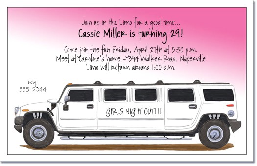 Limo Birthday Party Invitations Hummer Limo Party Invitation Limo Invitation Surprise
