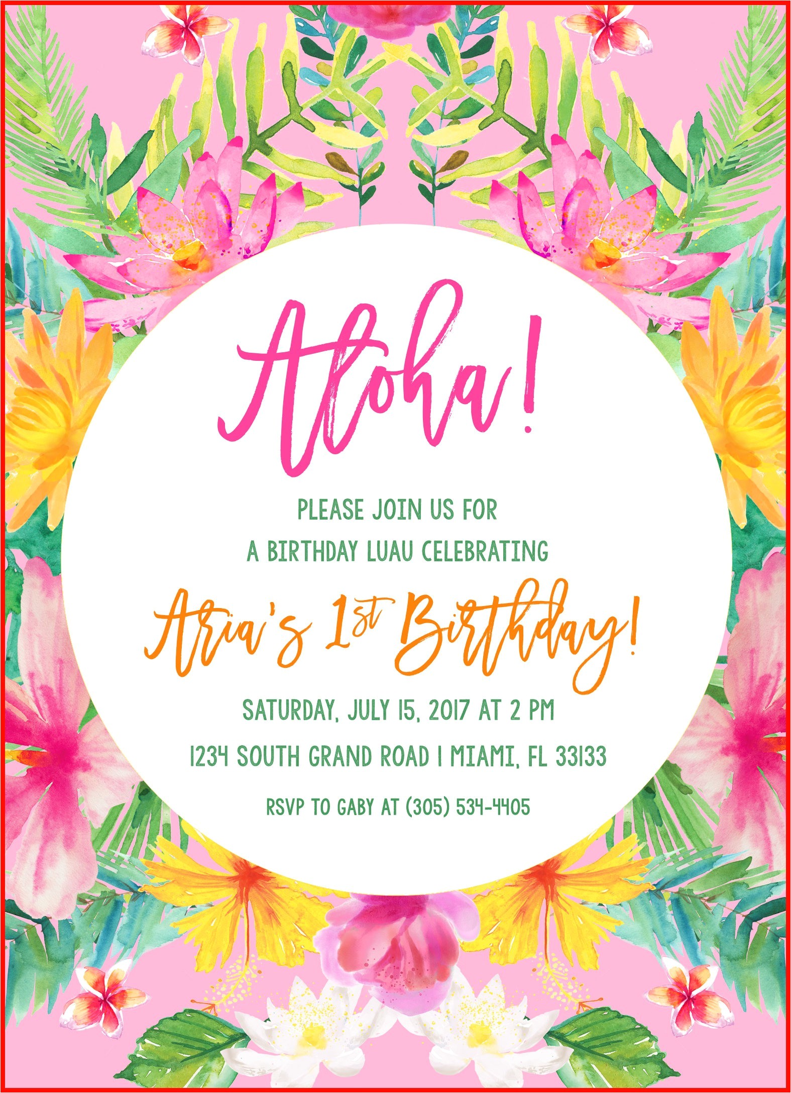 Luau Party Invitations Walmart Luau Invites 32401 Tropical Birthday Invitation Luau