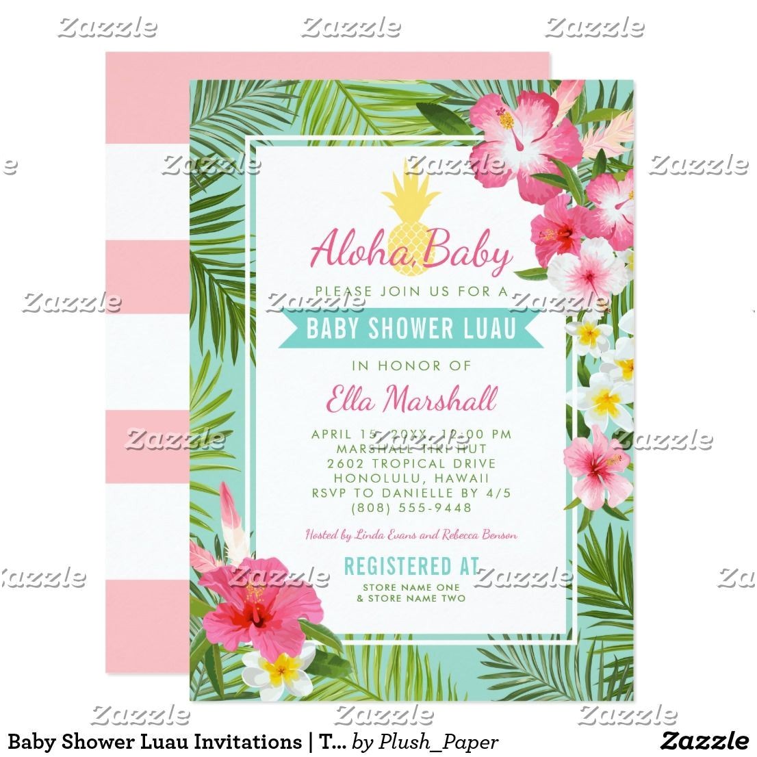 Lush Party Invitations Baby Shower Luau Invitations Tropical Flowers Pinterest Lush Party Invitations Baby Shower Luau Invitations Tropical Flowers Pinterest
