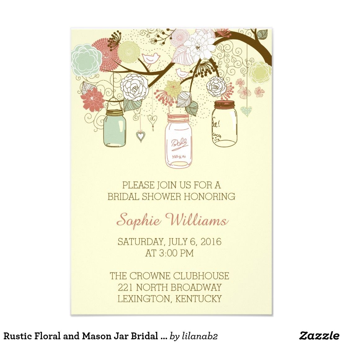 Lush Party Invitations Lush Party Invitations Rustic Floral and Mason Jar Bridal Lush Party Invitations Lush Party Invitations Rustic Floral and Mason Jar Bridal