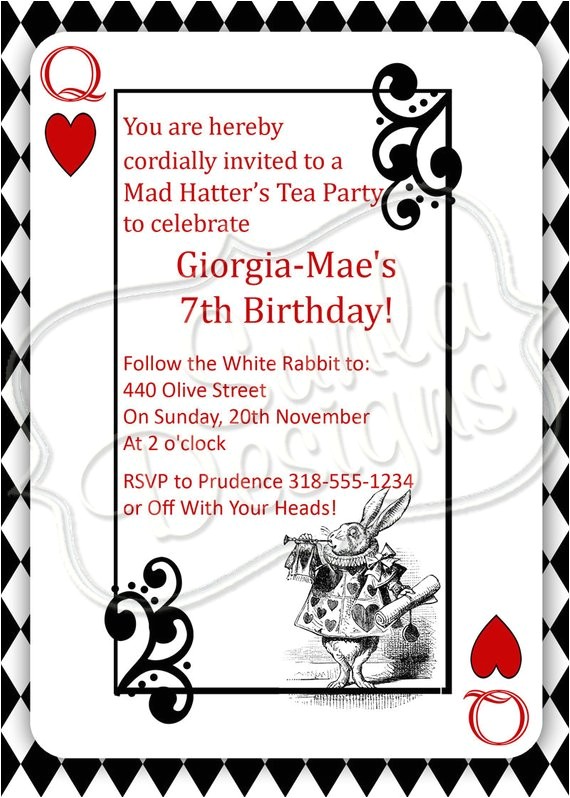 Mad Hatter Tea Party Invitations Free Printable Items Similar to Mad Hatter 39 S Tea Party Birthday Party or