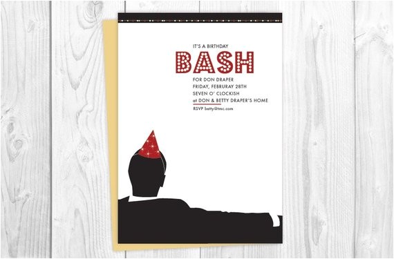 Mad Men Party Invitations Items Similar to Mad Men Party Invitations Birthday Bash
