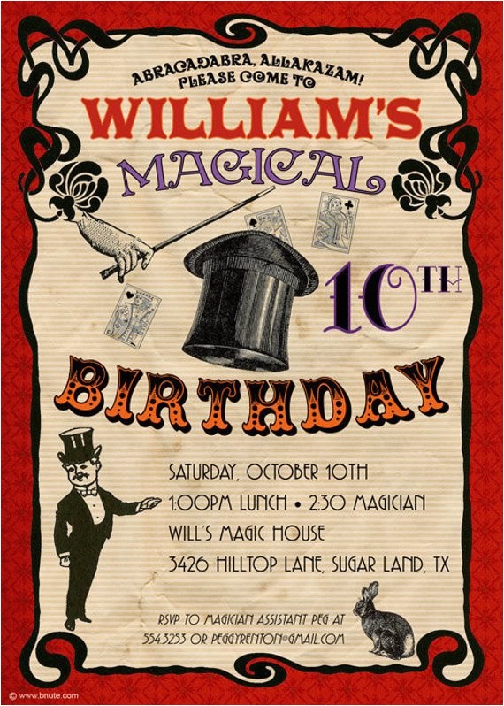 Magic Party Invites Magic Party Invitation