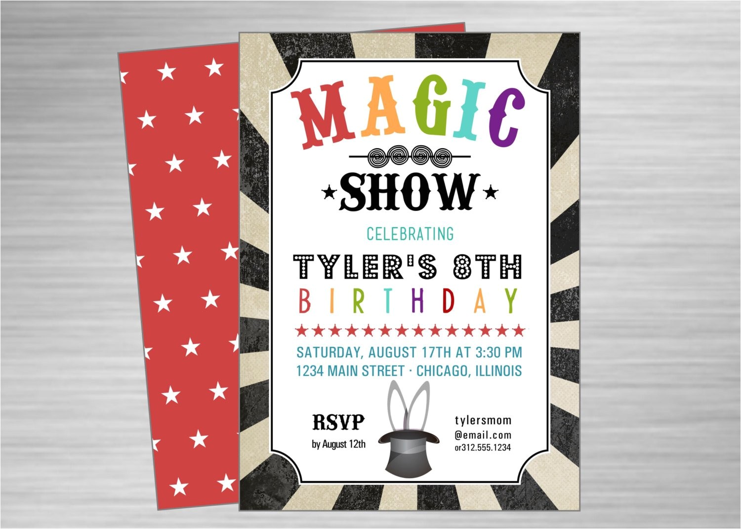 Magic Party Invites Magic Show Printable Party Invitation