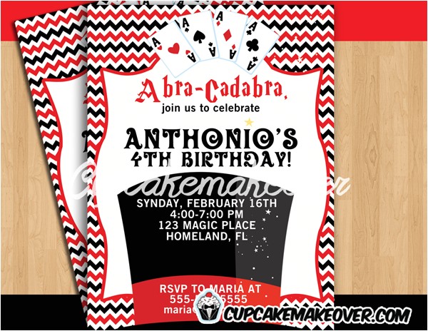 Magic Party Invites Magic themed Birthday Party Invitation Personalized