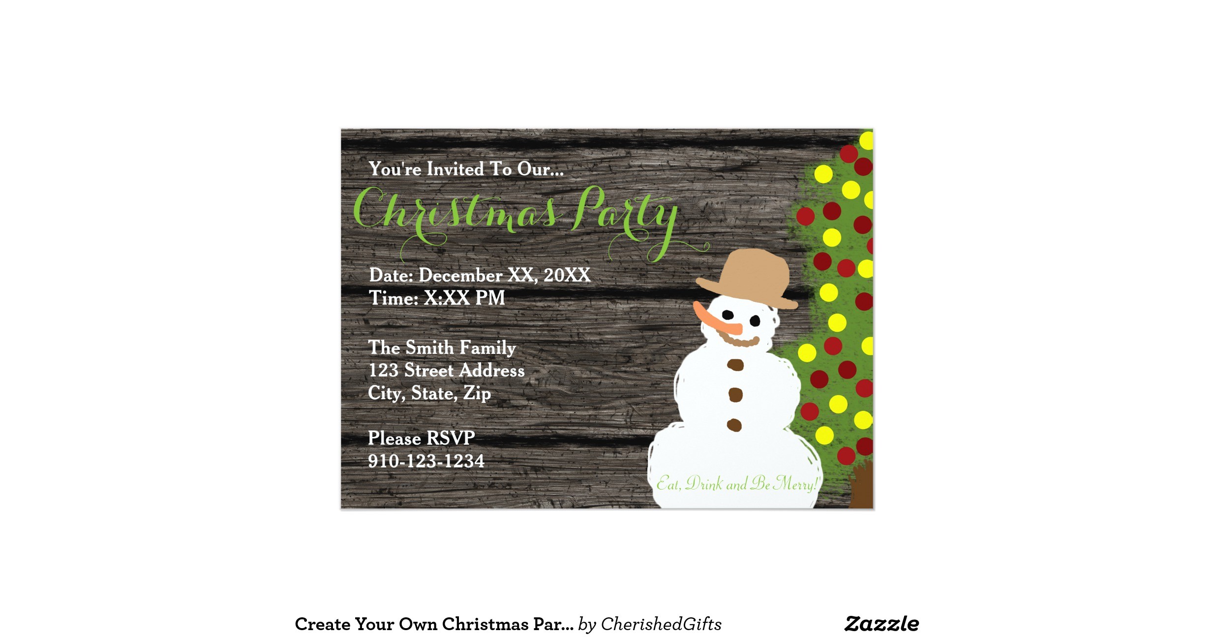 Make My Own Christmas Party Invitations Create Your Own Christmas Party Invitation