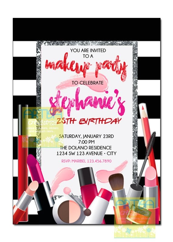 Makeup Party Invitations Free Makeup Invitation Makeup Party Invitation Make by