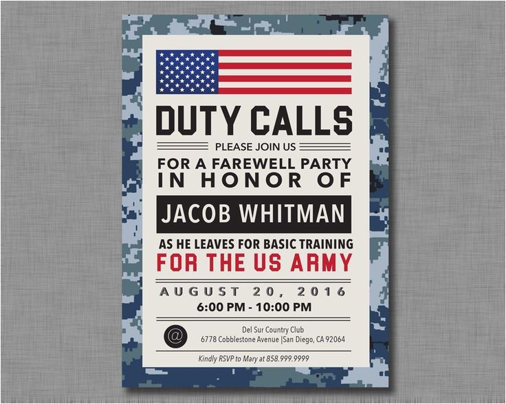 Marine Going Away Party Invitations 14 Best Army Going Away Invitations Images On Pinterest