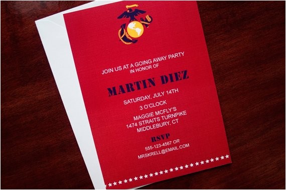Marine Going Away Party Invitations Items Similar to Marines Invitation or Announcement On Etsy