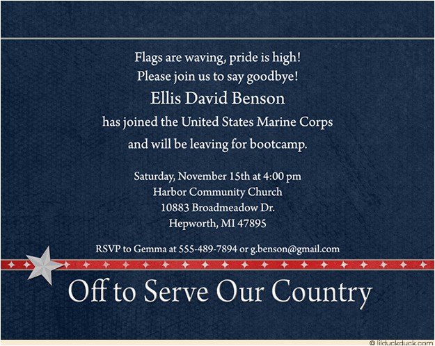 Marine Going Away Party Invitations Marine Corps Party Invitation United States Country Military