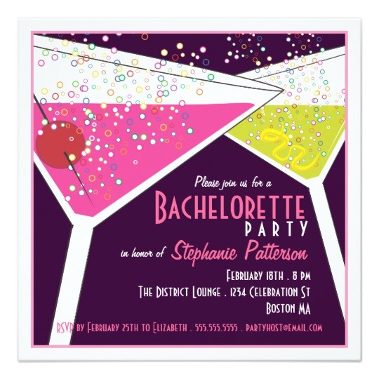 Martini Bachelorette Party Invitations Pink Lime Martini Bachelorette Party Invitation Zazzle Com