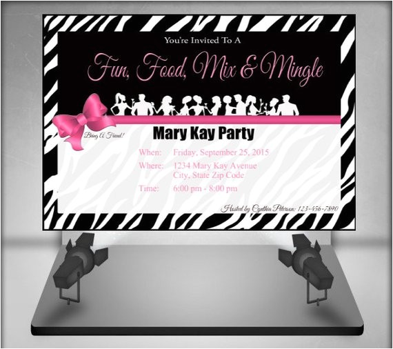 Mary Kay Party Invites Mary Kay Zebra Party Invitation by Clickofcreativity On Etsy