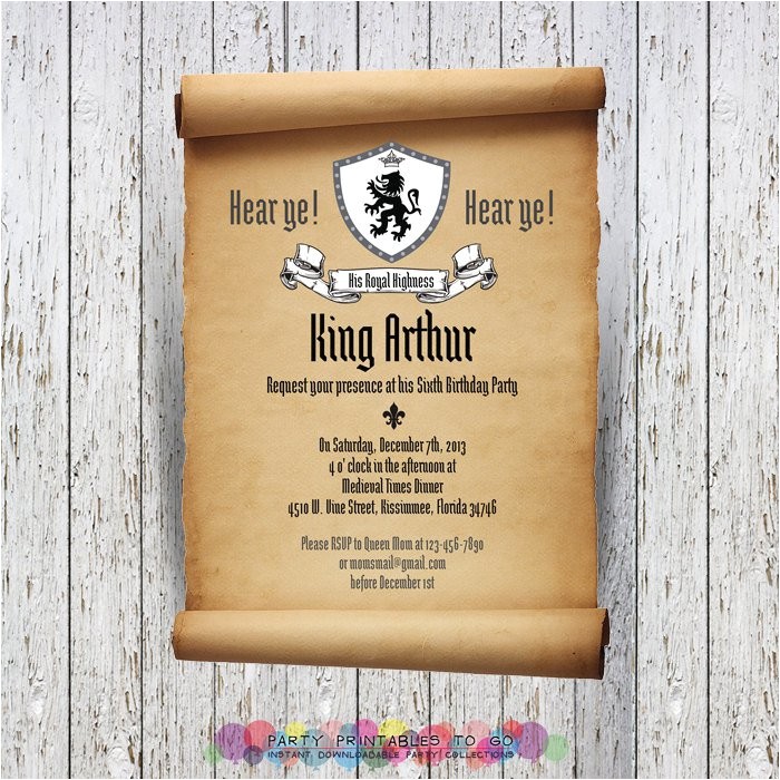 Medieval Party Invitations Medieval Party Invitation Wording