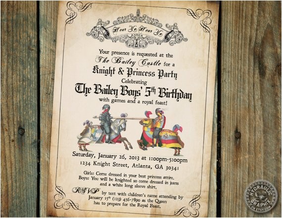 Medieval Party Invitations Medieval Times Printable Invitation for Renaissance