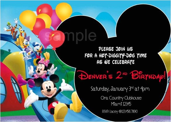 Mickey Mouse Clubhouse Party Invitations Free Template 15 Mickey Mouse Birthday Invitation Templates Psd