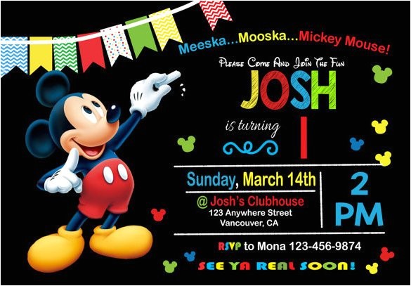 Mickey Mouse Clubhouse Party Invitations Free Template Birthday Invitation Template 44 Free Word Pdf Psd Ai