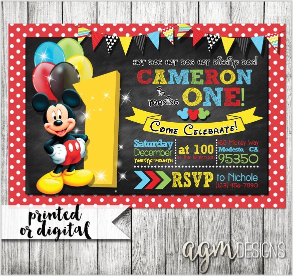Mickey Mouse Clubhouse Party Invitations Free Template Mickey Mouse Invitation Templates 29 Free Psd Vector