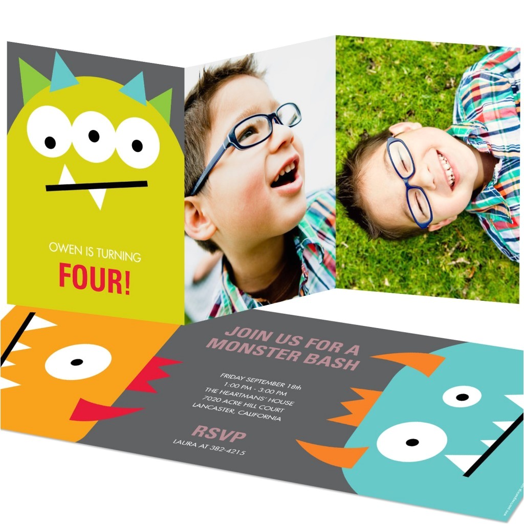 Monster theme Party Invitations Kid 39 S Monster Birthday Party Pear Tree Blog