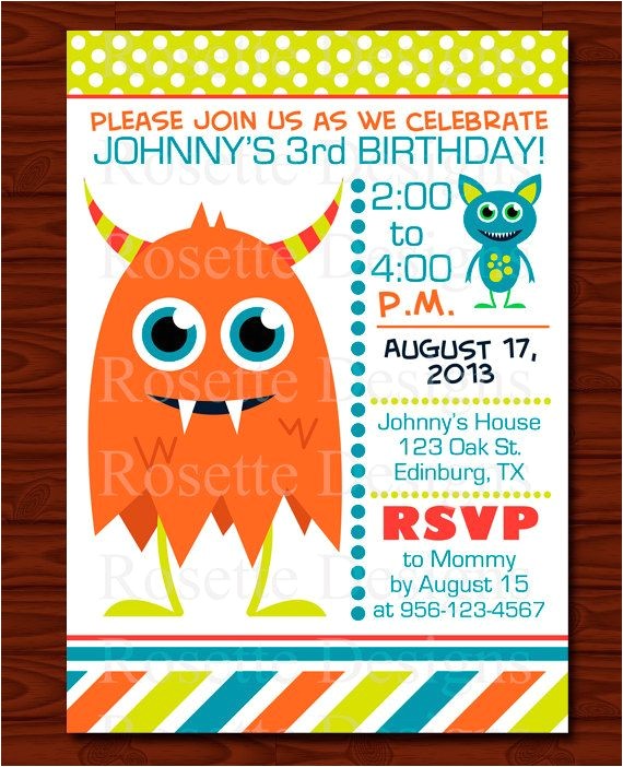 Monster theme Party Invitations Monster Birthday Invitation Set New Design Digital