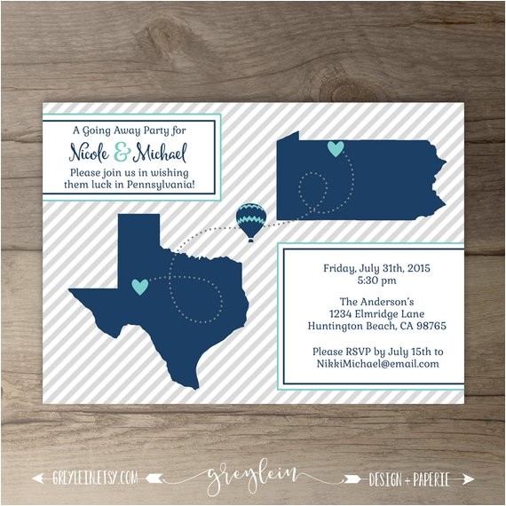 Moving Away Party Invitations Going Away Party Invitations Invites Moving Announcements