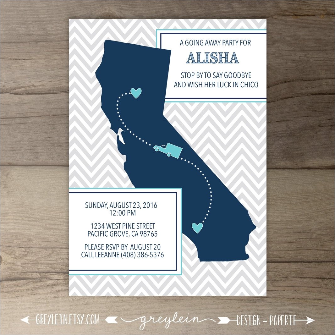 Moving Away Party Invitations Going Away Party Invitations Invites Single State Moving