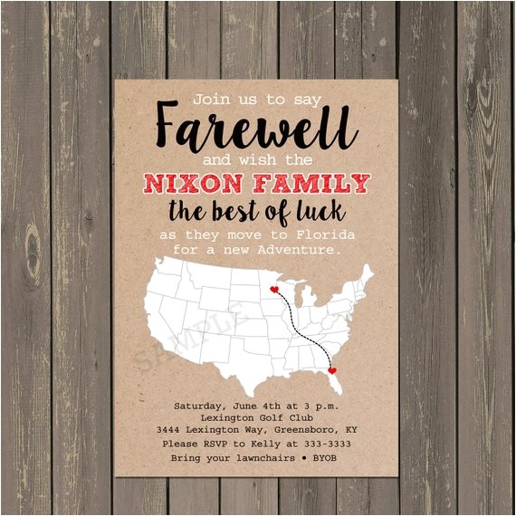 Moving Party Invitation Wording Going Away Party Invitation Farewell Party Invite Moving