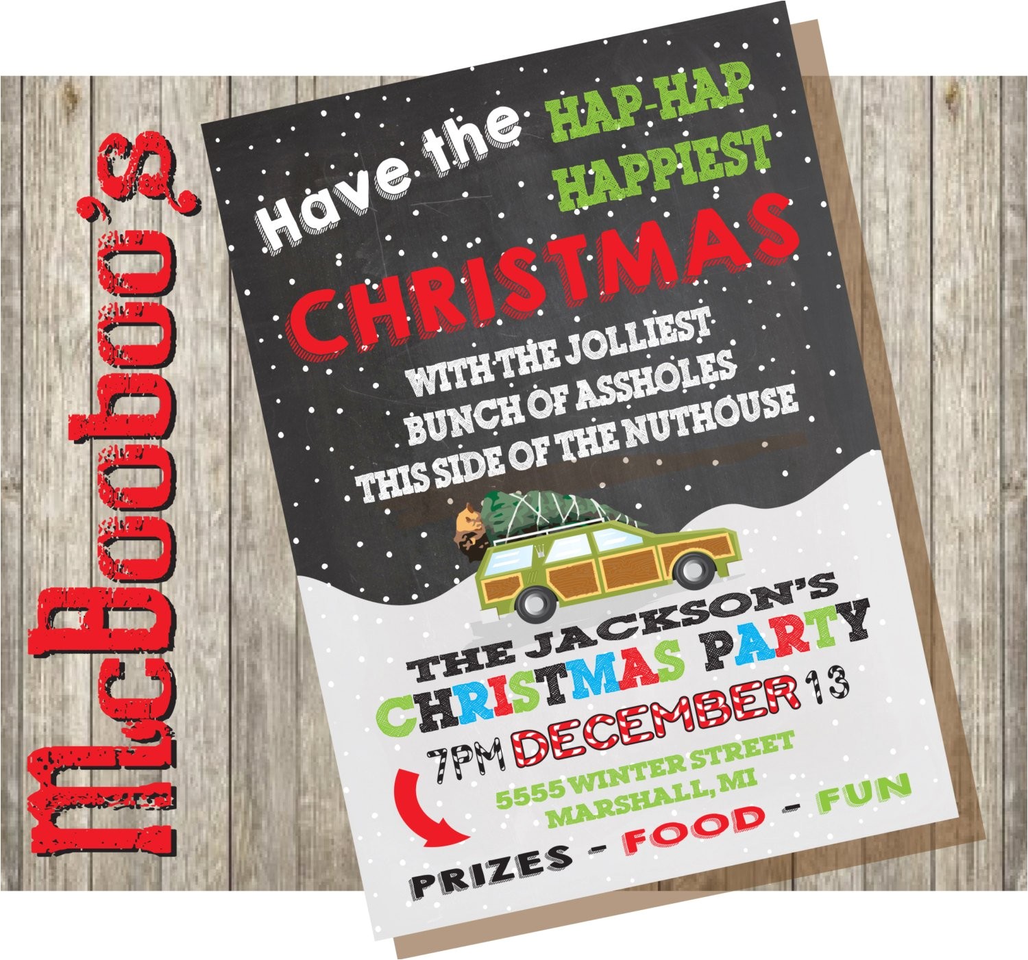 National Lampoons Christmas Vacation Party Invitations Griswold themed Christmas Vacation Holiday Party Invitation