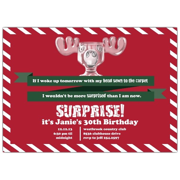 National Lampoons Christmas Vacation Party Invitations Surprised Moose Mug Christmas Vacation Invitations
