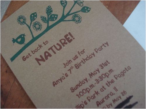 Nature themed Birthday Party Invitations Nature Birthday Parties Nature and Birthday Parties On